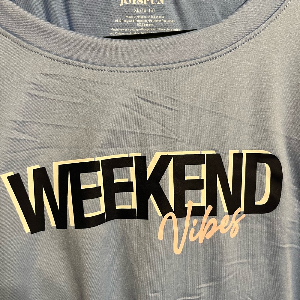 Weekend Vibes Women's Light Blue Pajama Set - Picture 3 of 8
